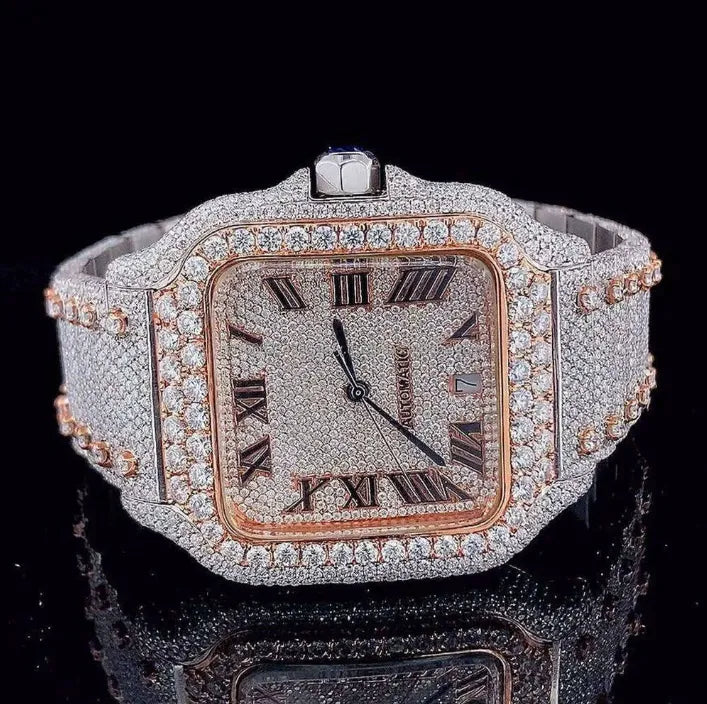 Moissanite VVS Watch Burgundy