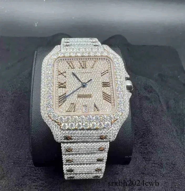 Moissanite VVS Watch Burgundy